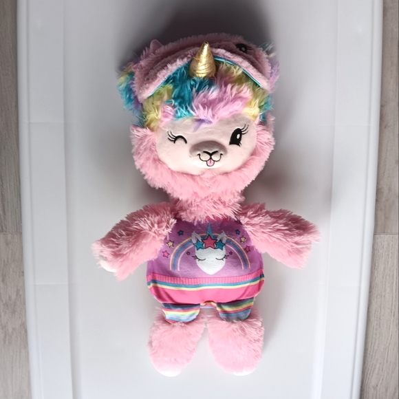 Pikmi Pops Pajama Llamas Unicorn Stuffed Animal Toy Pink Blue Purple Sleep Mask - Picture 1 of 12
